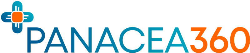 Panacea360 logo with a stylised cross icon and the text “PANACEA360” in blue and orange
